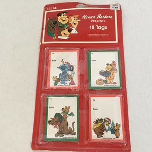 VTG 1990 hanna barbera holiday gift tags cartoons